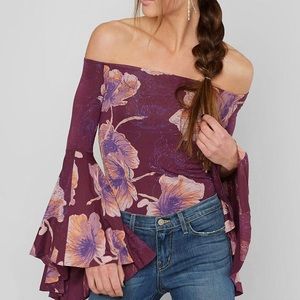 Free People off the shoulder bell sleeve top